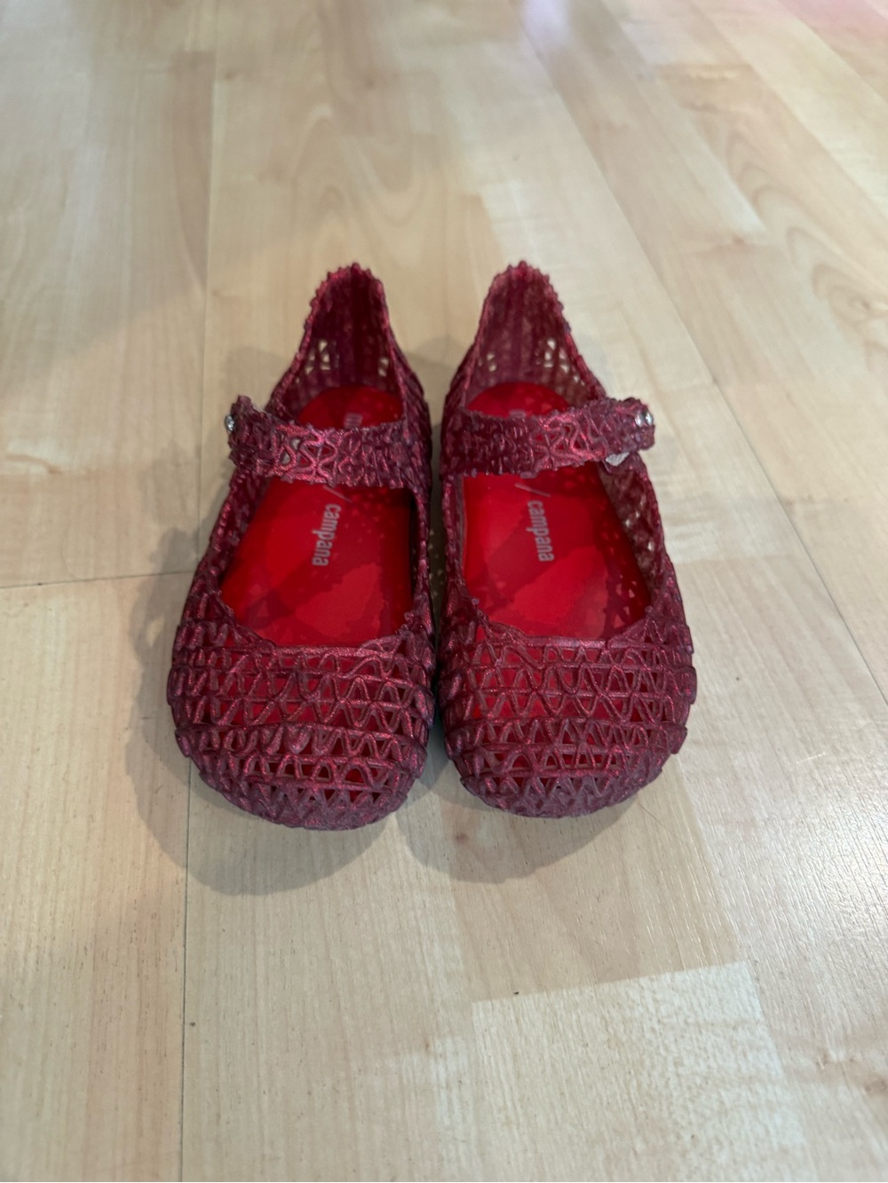 Melissa Girls Burgundy Mary Jane Jelly Shoes